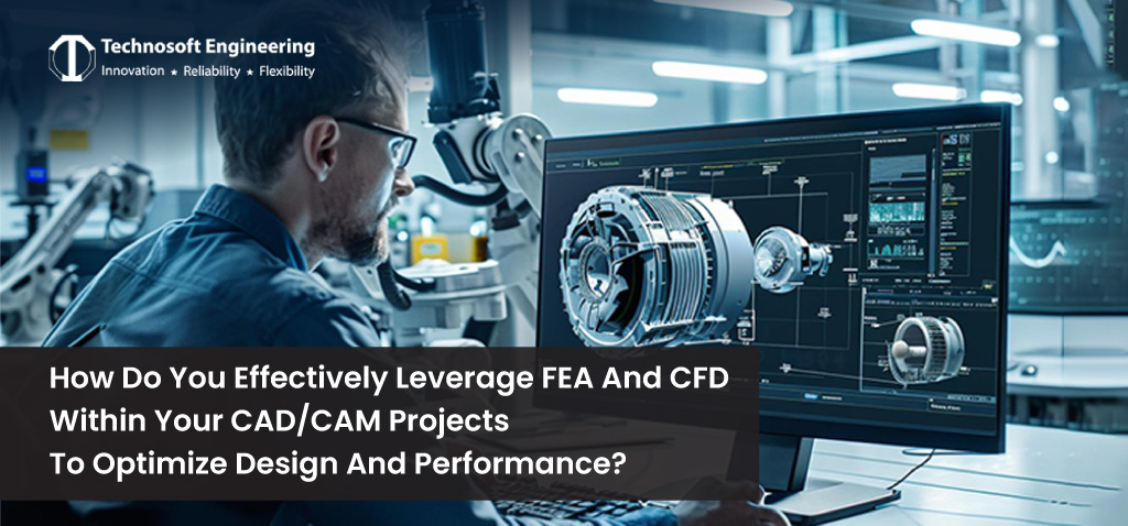 How do you effectively leverage FEA and CFD within your CAD/CAM projects to optimize design and performance?